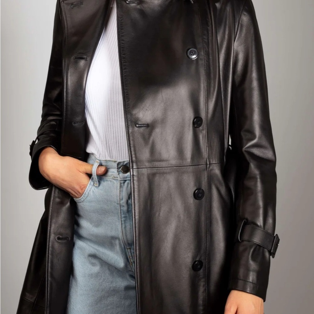 Remy trench coat made eith Genuine Italian lamb - Picture 2 of 14